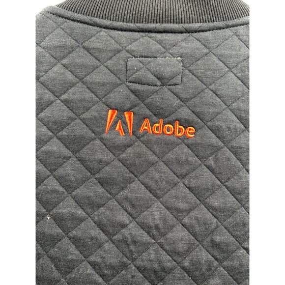 Marine Layer x Adobe Quilted Bomber Jacket Mens Large Black Adobe Logo Casual - Picture 5 of 8